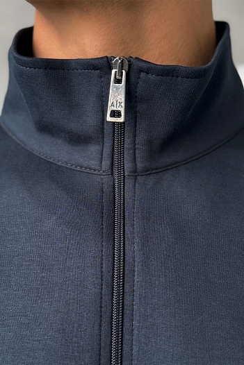 Кофта на молнии Armani Exchange тёмно-синего цвета   