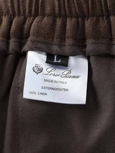 Льняная рубашка коричневого цвета Loro Piana premium   
