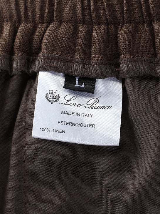 Льняной костюм коричневого цвета Loro Piana premium