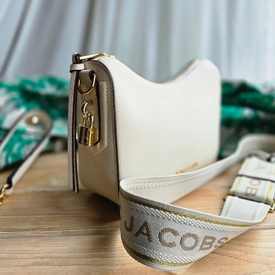 Женская кожаная сумка Marc Jacobs Drifter 25x17 см - White