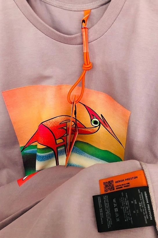 Фиолетовая оверсайз футболка Heron Preston abstract-print