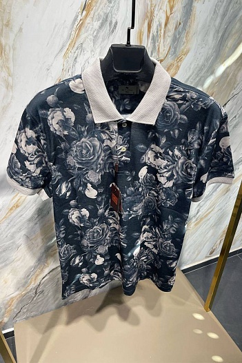 Мужское поло Etro "Floral" - Navy   