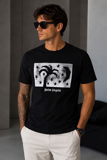 Чёрная футболка Palm Angels Nightsky logo-print   