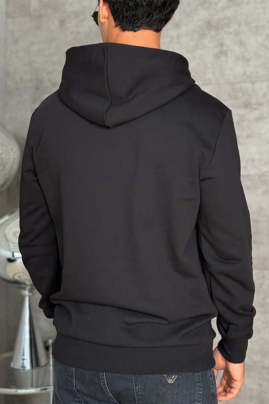 Мужское чёрное худи Balmain Reflecting logo