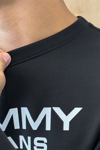Чёрный свитшот Tommy Hilfiger logo-print   