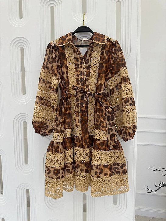 Женское платье Zimmermann с леопардовым принтом