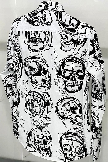 Мужская рубашка Alexander McQueen Skull - White   