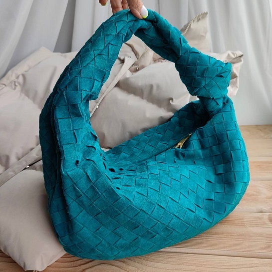 Женская замшевая сумка  Bottega Veneta Jodie Teen Intrecciato 35x23 см (5 расцветок)