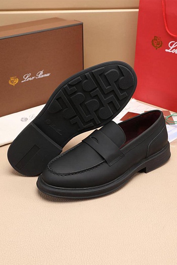Кожаные лоферы Loro Piana Travis - Black   