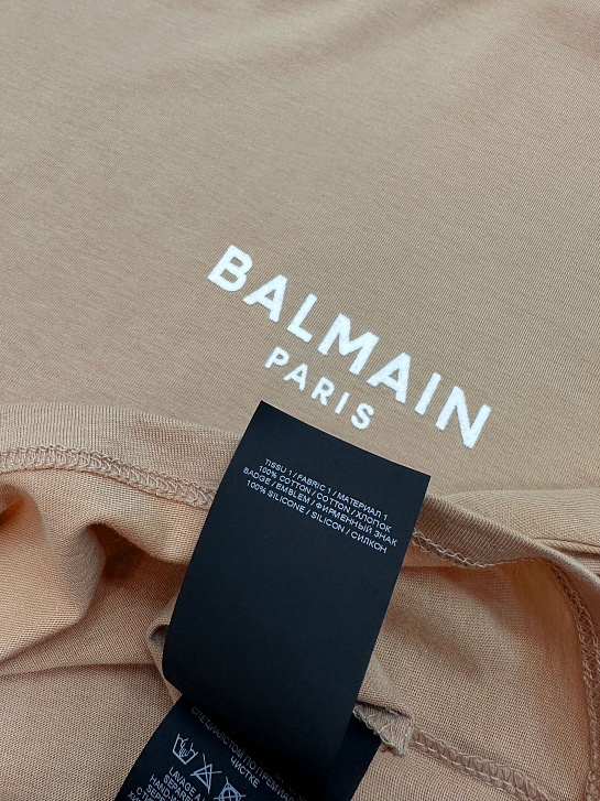 Женская футболка Balmain Paris - Beige