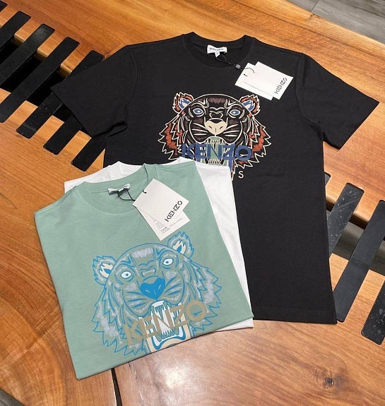 Футболка светло-зелёного цвета Kenzo Tiger print