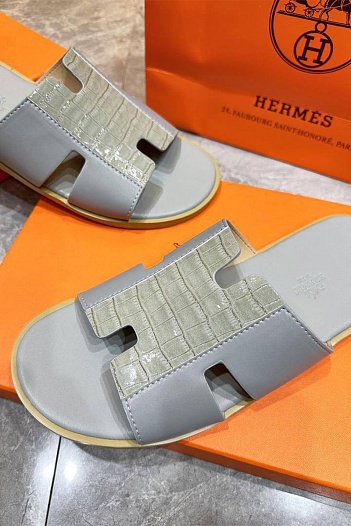 Мужские шлёпанцы Hermes Izmir - Grey   