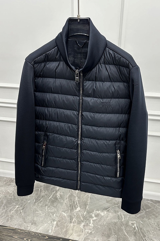Тёмно-синяя куртка Hugo Boss embroidered logo