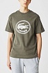 Мужская зелёная футболка Lacoste logo-print