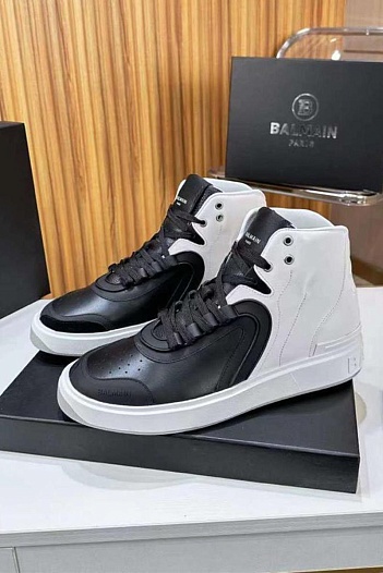Кроссовки Balmain B-Skate High-Top - Black / White   