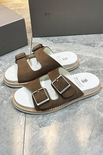 Замшевые шлёпанцы Brunello Cucinelli Urban   