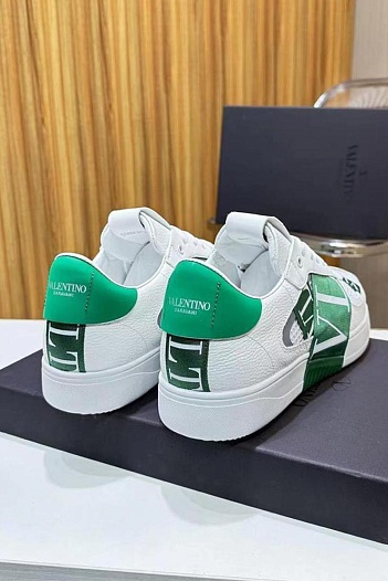 Кожаные кроссовки Valentino low-top - White / Green   