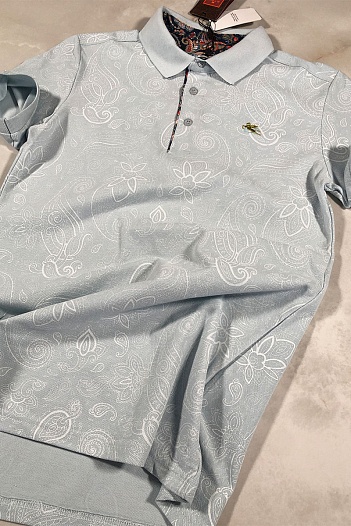 Светло-зелёное мужское поло Etro embroidered-logo   
