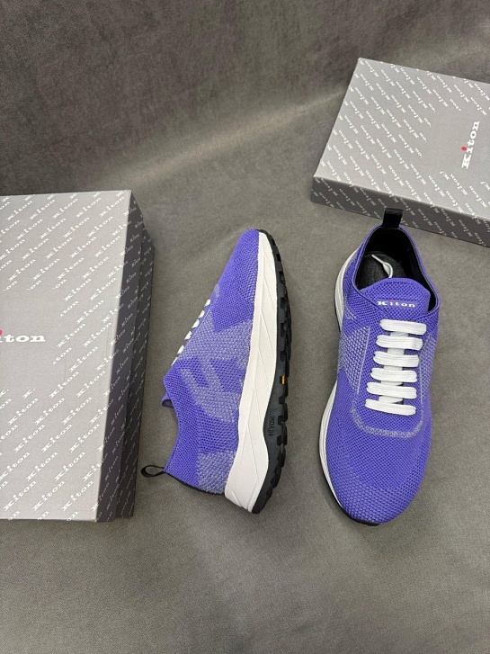 Текстильные кроссовки Kiton patterned-jacquard - Purple