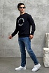 Чёрный свитшот Emporio Armani logo embroidery