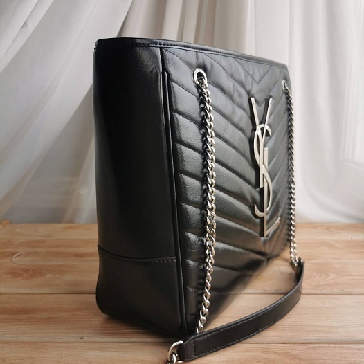 Женская сумка-тоут Yves Saint Laurent 36x29 см - Silver   