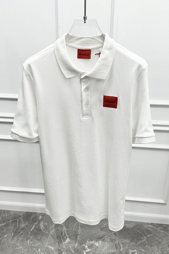 Мужское белое поло Hugo Boss classic badge