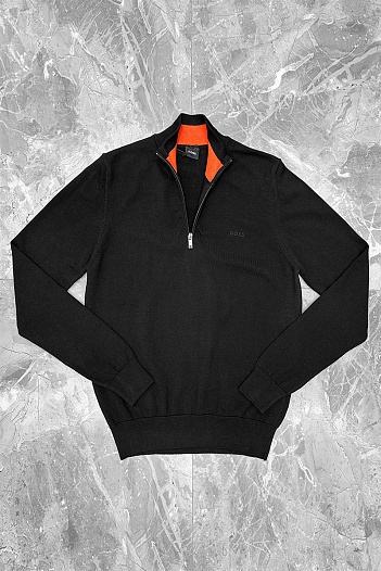 Мужской джемпер Hugo Boss quarter zip - Black   