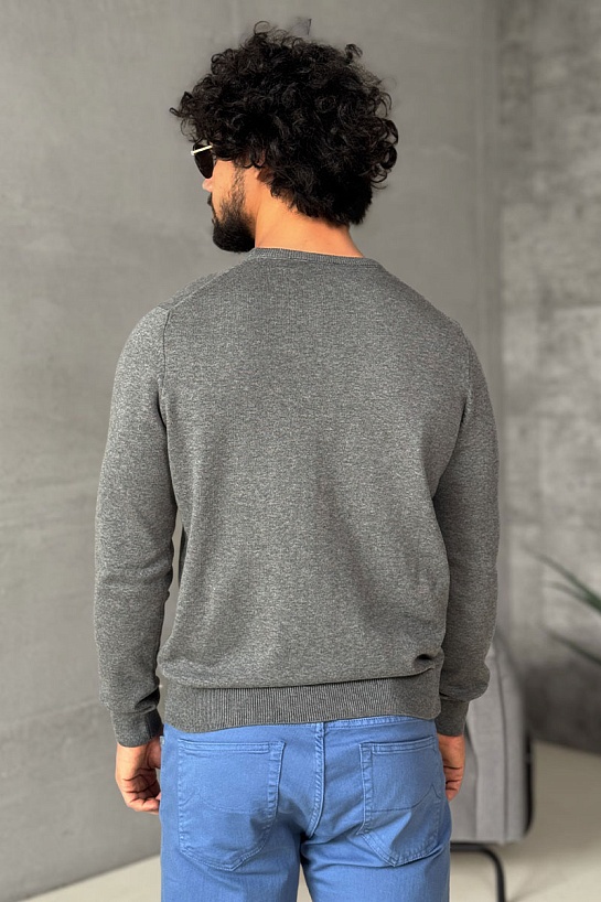 Мужская кофта Tommy Hilfiger серого цвета logo-embroidered