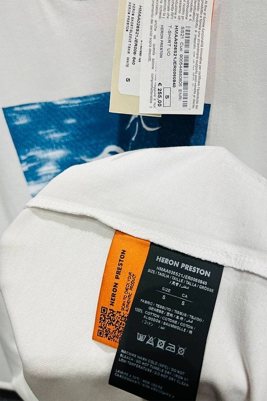Белая оверсайз футболка Heron Preston - Blue Herons