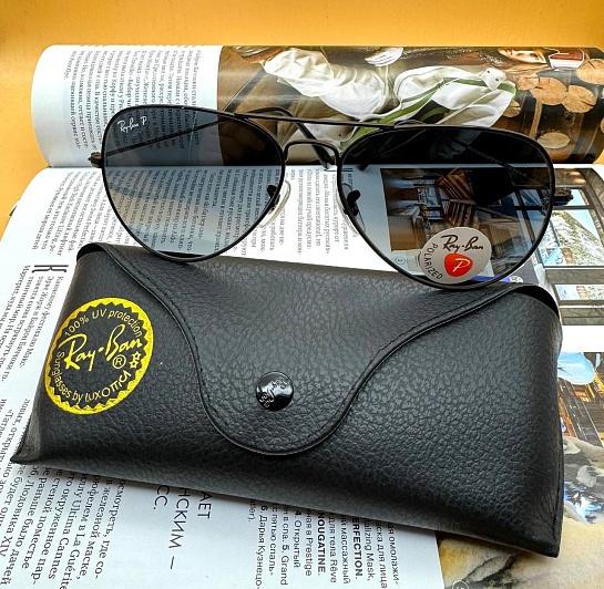 Солнцезащитные очки Ray-Ban Aviator Large Metal - Black