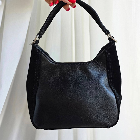 Женская чёрная замшевая сумка Balenciaga 23x16 см