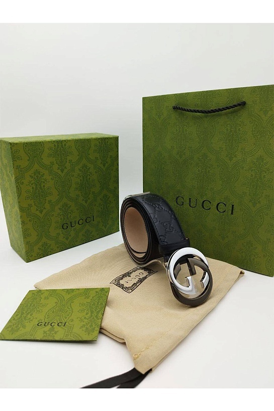 Мужской кожаный ремень Gucci - ширина 3.8 см, длина 100 / 110 / 115 см (3 расцветки)