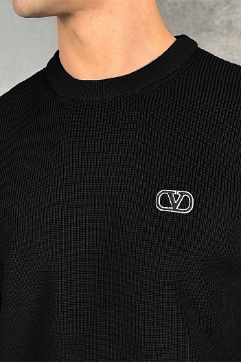 Мужской чёрный свитер Valentino Vlogo Signature   