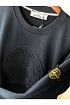 Мужской синий свитшот Stone Island с патчем на плече embossed logo