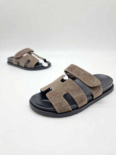 Женские замшевые сандалии Hermes Chypre - Brown   