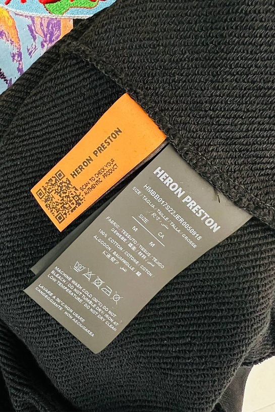 Чёрное мужское худи Heron Preston heron-print