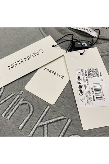 Свитшот серого цвета Calvin Klein embroidered-logo   