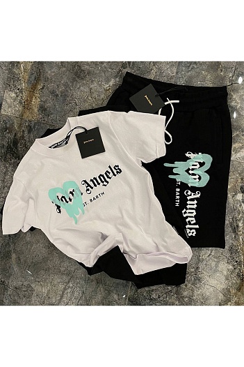 Мужские шорты Palm Angels Heart Sprayed St. Barth - Black   