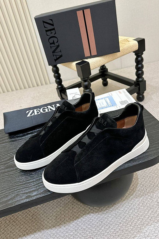 Мужские кроссовки Ermenegildo Zegna Triple Stitch - Black