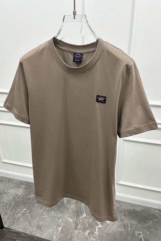 Футболка бежевого цвета Paul & Shark logo-patch