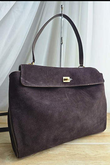 Замшевая сумка Balenciaga Rodeo Medium 35x23 см - Brown   