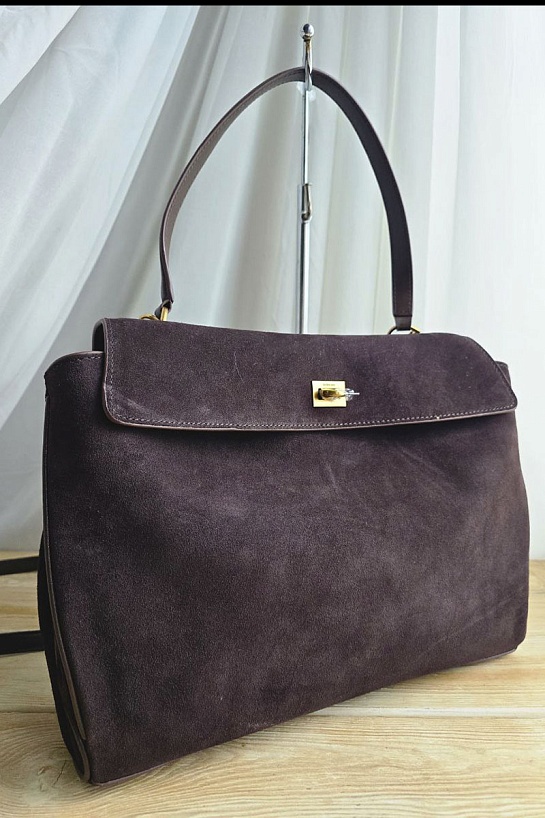 Замшевая сумка Balenciaga Rodeo Medium 35x23 см - Brown