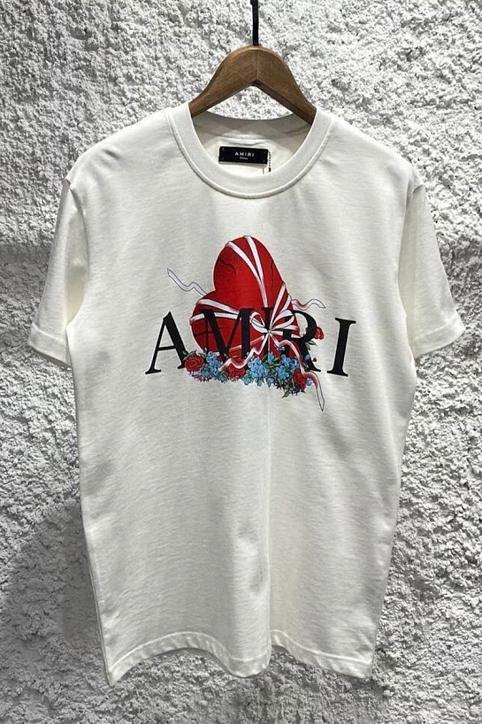 Оверсайз футболка Amiri Broken Heart - White