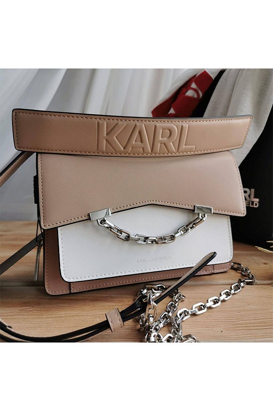 Кожаная сумка-сетчел Karl Lagerfeld Seven 21x15 см