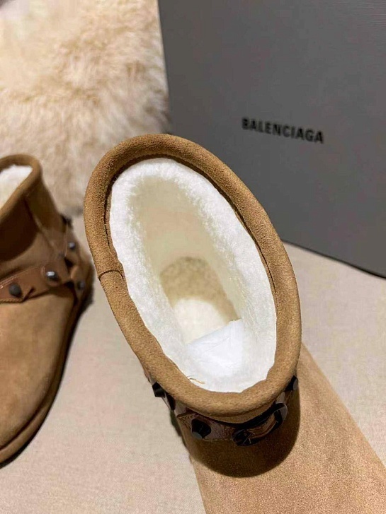 Женские ботинки с мехом Balenciaga Alaska premium - Beige