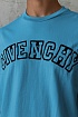 Синяя оверсайз футболка Givenchy college logo-embroidered