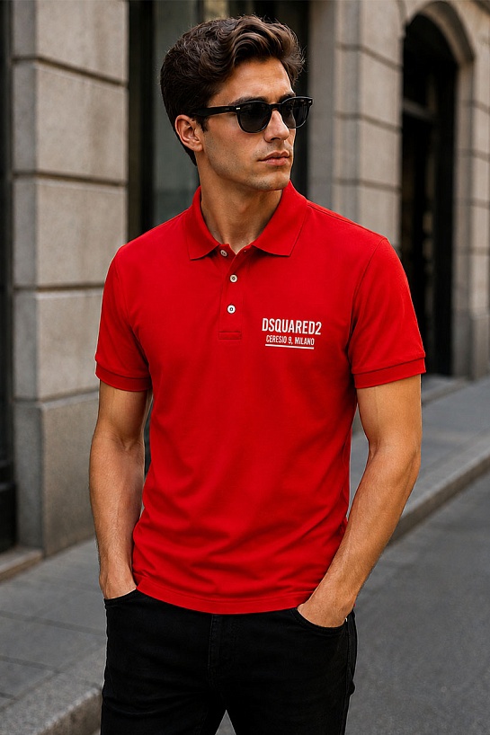 Мужское поло Dsquared2 Ceresio 9 Milano - Red