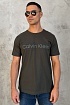 Брендовая мужская футболка Calvin Klein тёмно-зелёного цвета