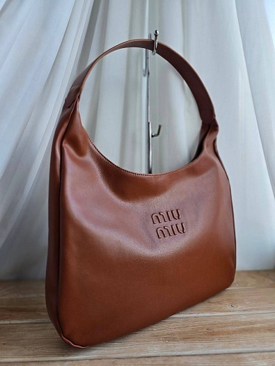 Кожаная сумка MIU MIU 39x22 см - Brown   
