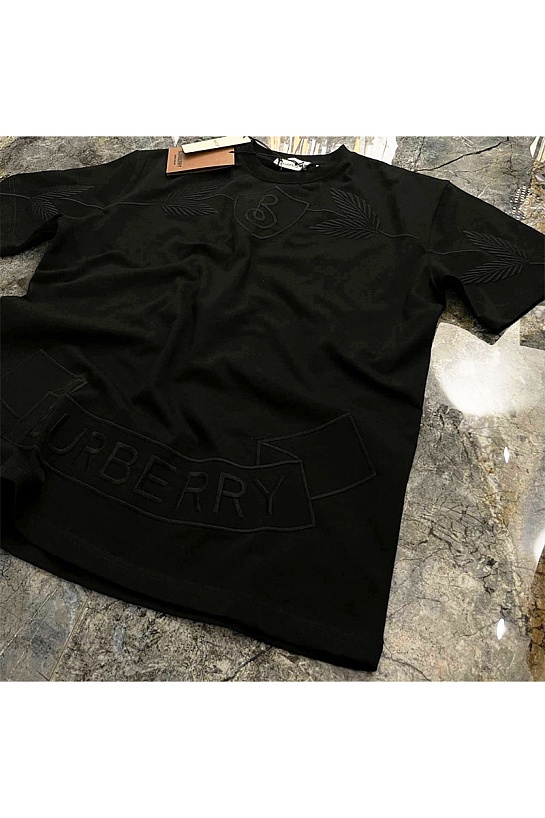 Чёрная оверсайз футболка Burberry Oak Leaf Crest